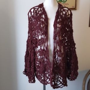 Handmade crocheted kimono cardigan OS